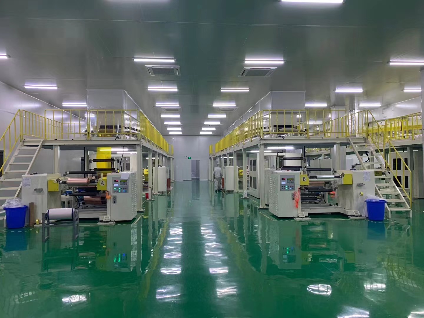 Cleanroom membrane coating and converting line