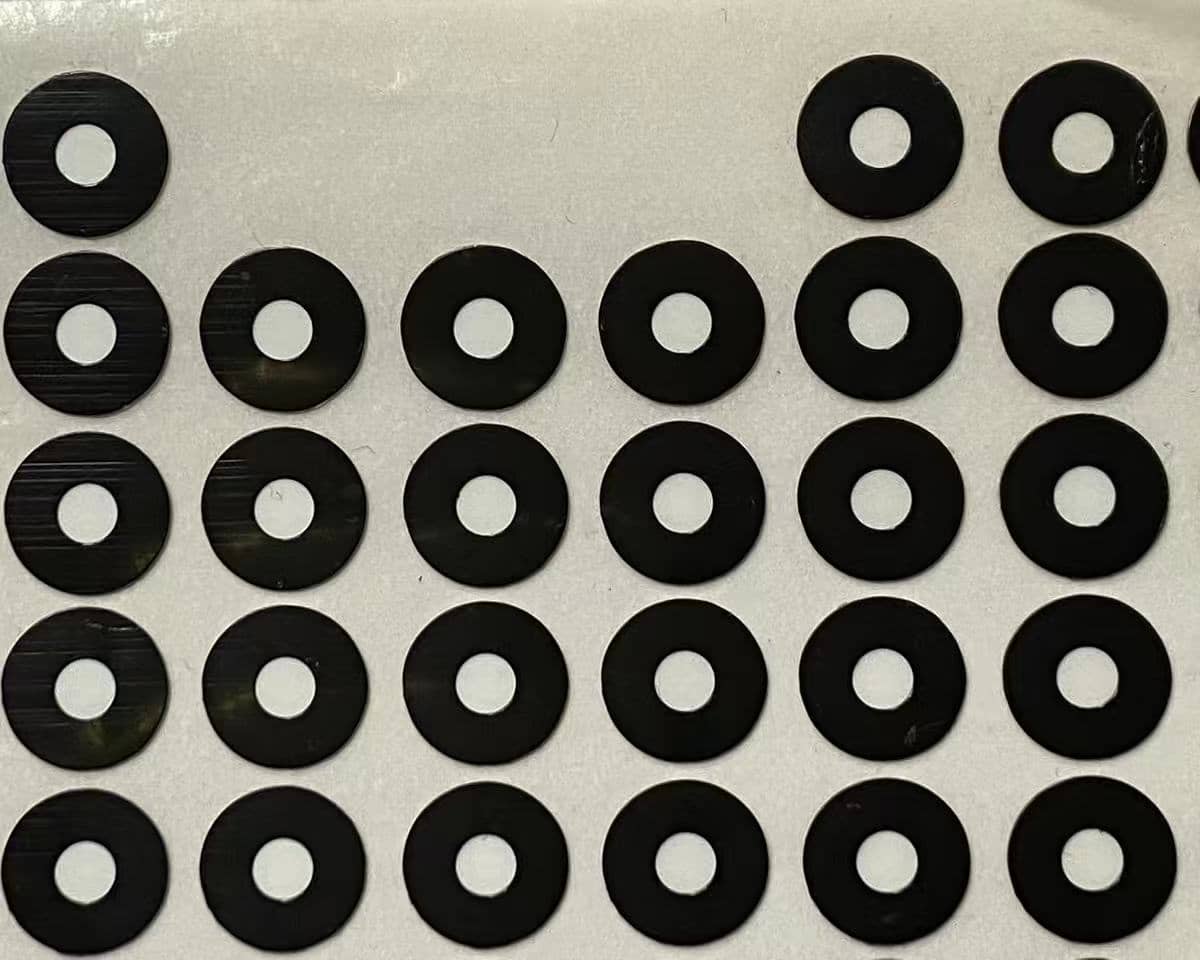 Die-cut membrane pieces in various shapes